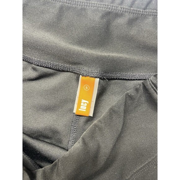 Lucy Women Small Black Elastic Waist Wide Leg Trouser Pant Pocket Zipper Crop - Picture 2 of 6